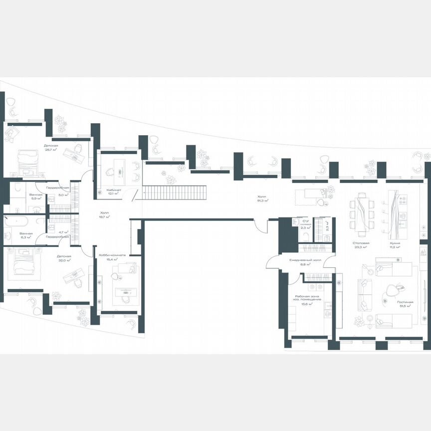5-к. квартира, 434,6 м², 11/11 эт.