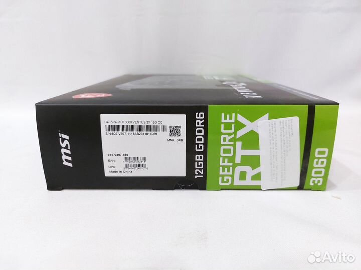 Видеокарта MSI nvidia GeForce RTX 3060 12 GB
