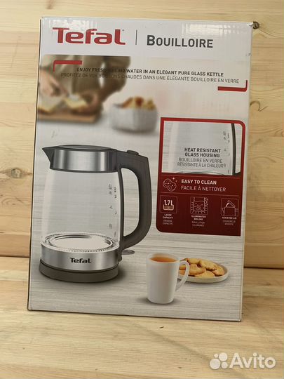 Электрический стеклянный чайник tefal ki740b30