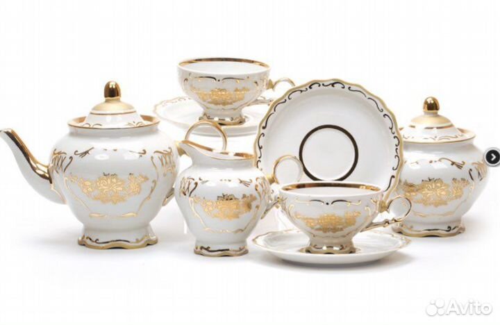 Чайный сервиз дулево СССР золотая роза