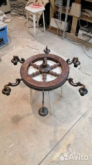 Деревянная люстра 