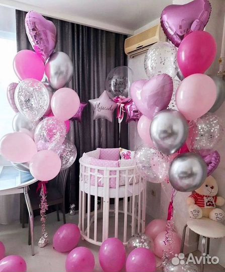 Шары воздушные с гелием выписка из роддома Химки