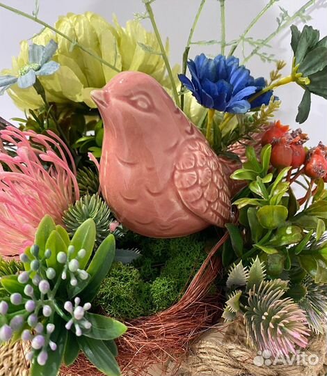 Композиция интерьерная из искусственных цветов