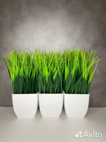 Искусственная трава осока цветы в кашпо