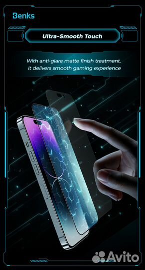 Benks Стекло iPhone 13 Pro Max, 14 Plus Матовое