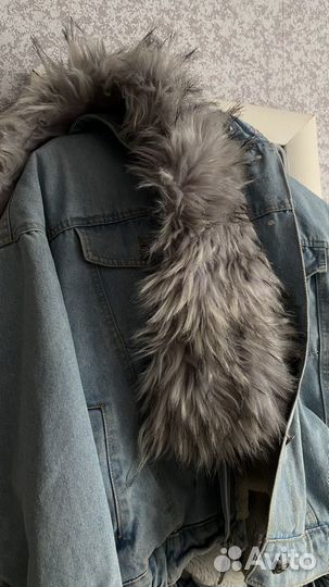 Джинсовая куртка с мехом