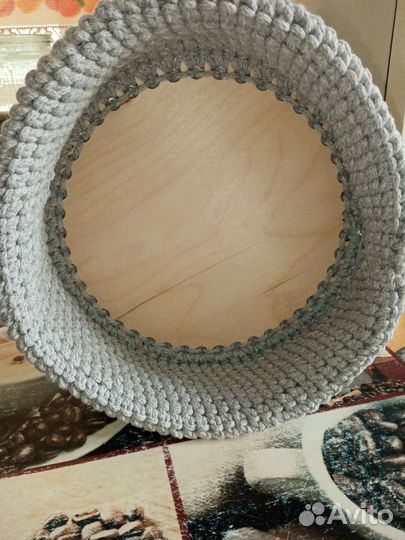 Вязаные корзинки ручной работы