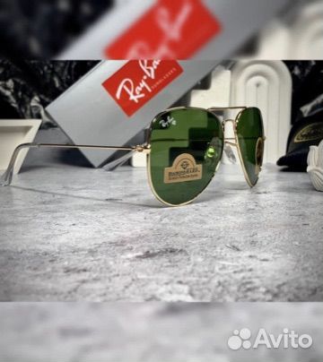 Очки Ray Ban Aviator зеленые линзы