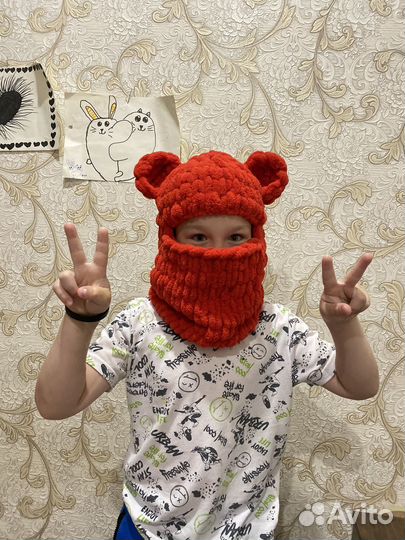 Плюшевая Балаклава из alize puffy