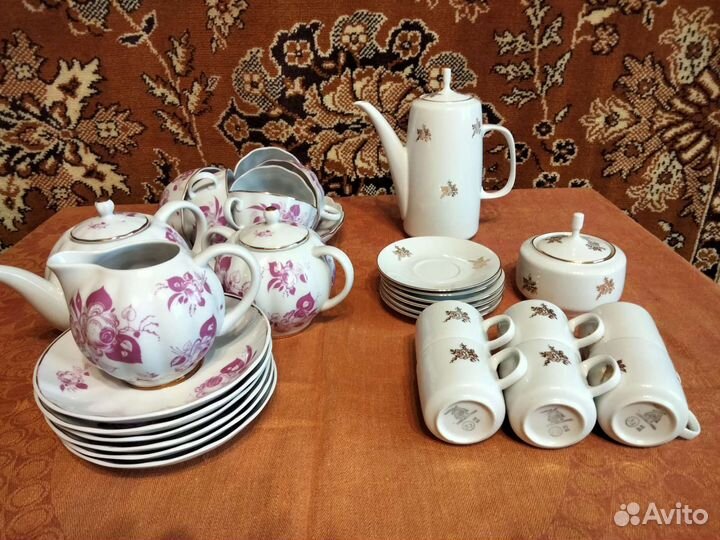 Чайный сервиз лфз Розовый пион СССР