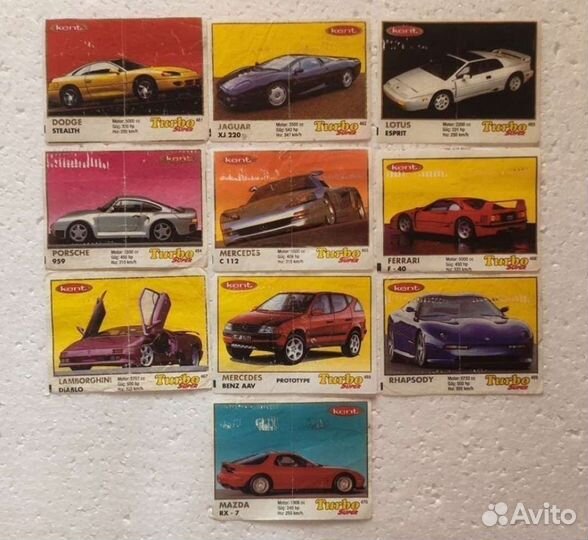 Вкладыши от жвачки турбо супер