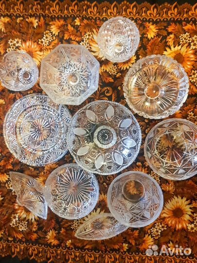 Креманка для джема и салатник (хрусталь, СССР)