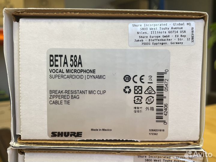 Микрофоны Shure Beta58A Beta57A SV200 ветрозащита