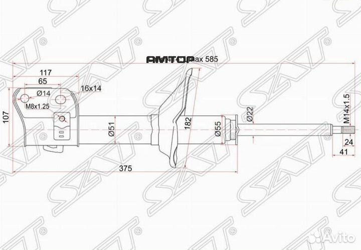 SAT ST-20314-AA020 Стойка передняя subaru impreza