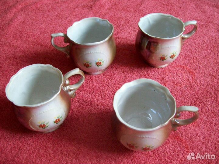 Кружки чайные перламутр -С.С.С.Р.(4 шт.)