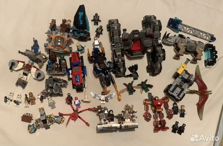Наборы Лего Marvel, DC, Star Wars, Jurassic World