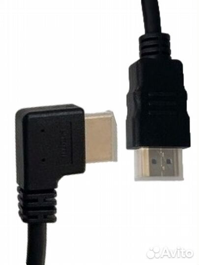 Кабель hdmi m-m правый угловой-прямой full HD,1м