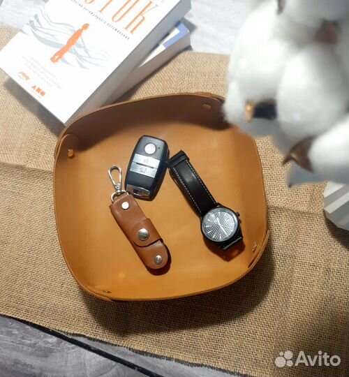 Подставка для мелких предметов, мелочи из кожи