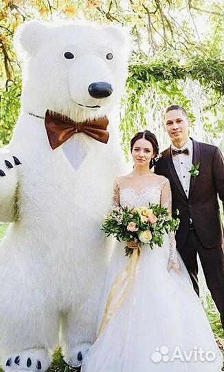 Белый Пушистый Миша Гигант Бомбардир