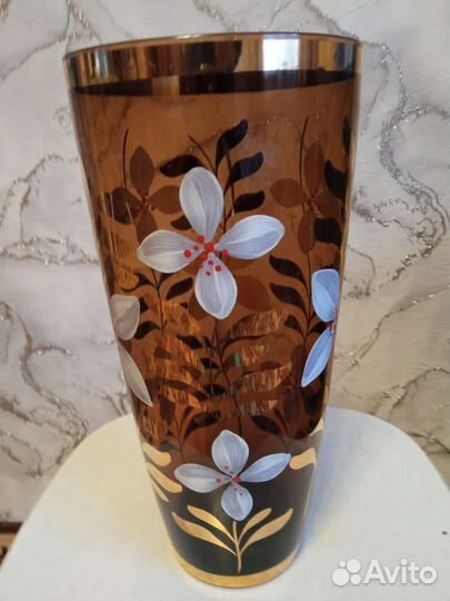 Ваза цветное чешское стекло