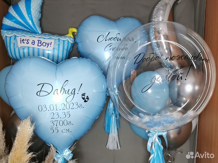 Воздушные шары гелиевые шары на выписку из Роддома