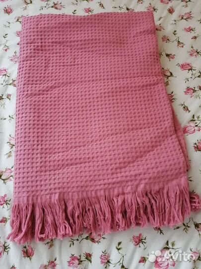 Плед покрывало вафельный 150 на 200 хлопок