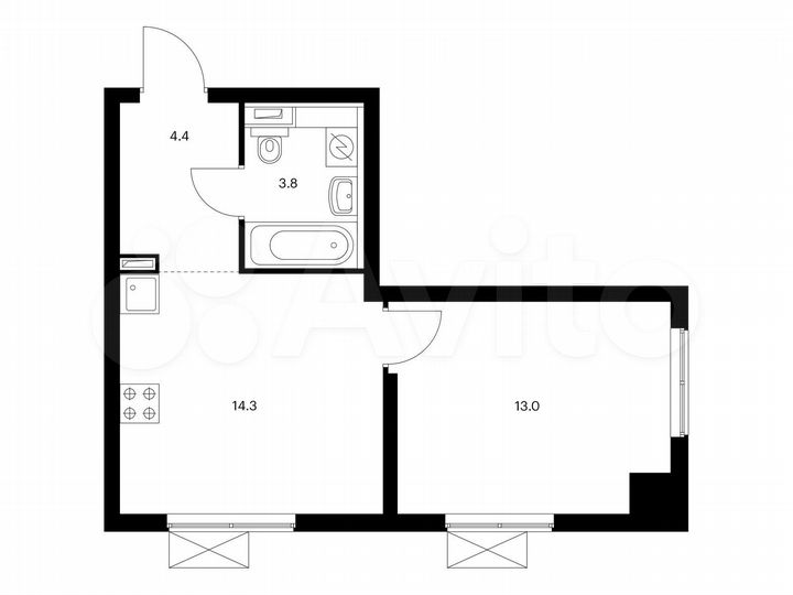 1-к. квартира, 35,5 м², 2/33 эт.