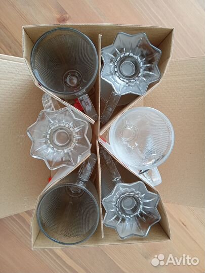 Стеклянные кружки набор 6 шт