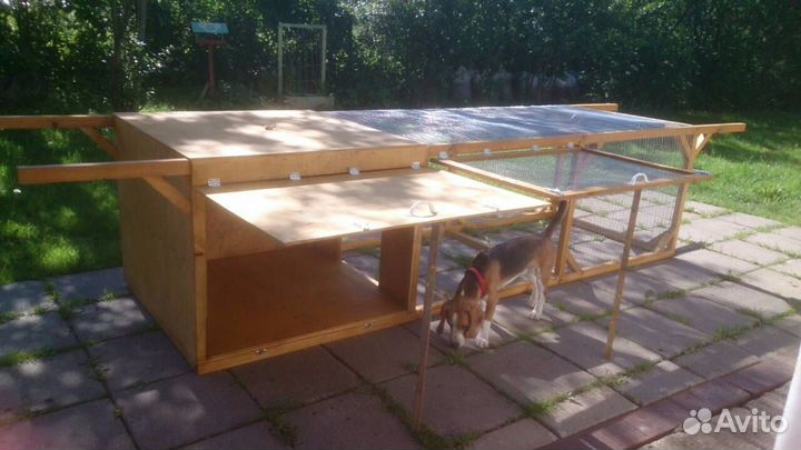 Мини курятник с выгулом для птенцов домашней птицы