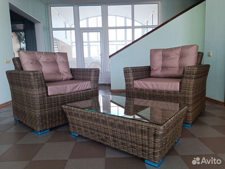 Лаунж зона из ротанга Капучино Сингл