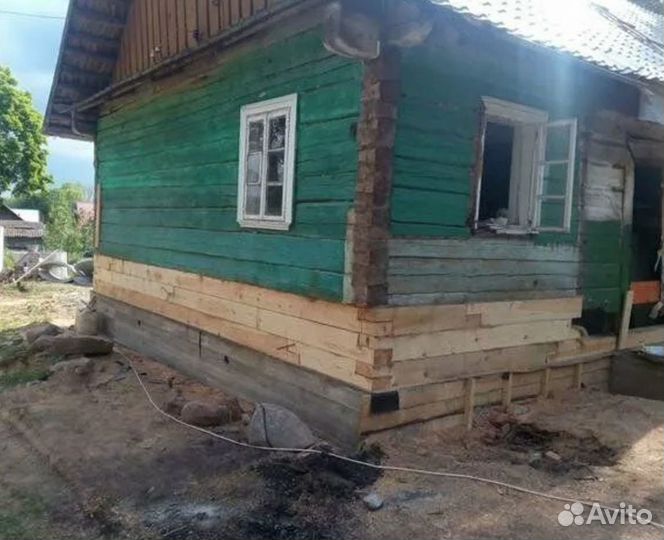 Замена венцов подьем домов, ремонт фундаментов