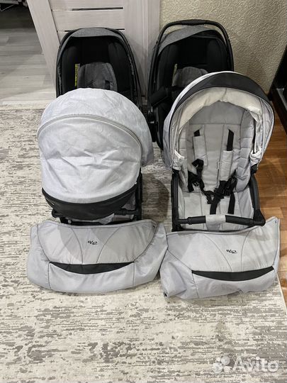 Коляска 3 в 1 для двойни и погодок