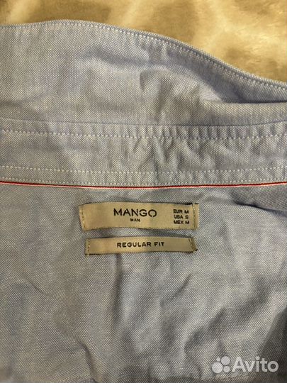 Рубашка голубая mango MAN