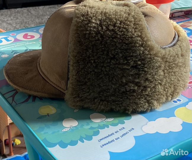 Мужская кожаная кепка зимняя