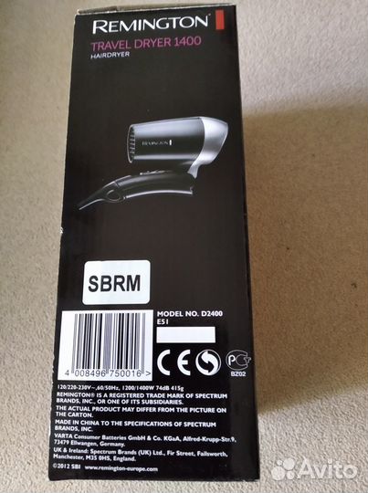 Фен для волос, Remington,Travel Dryer.1400W