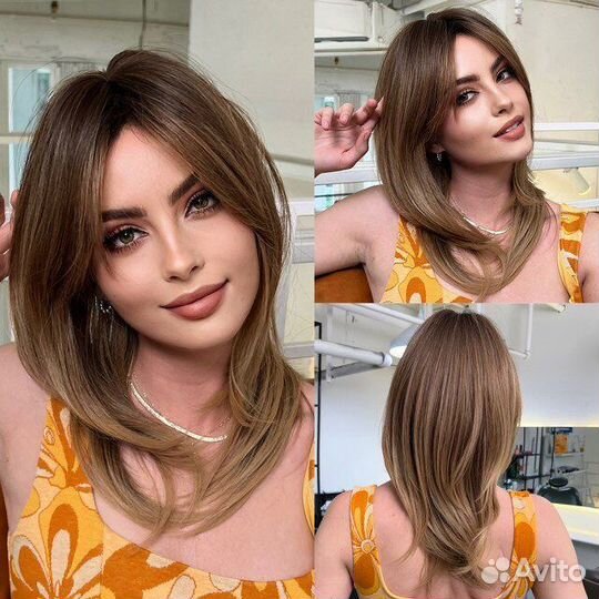 Женский русый парик натурального вида. Цвет разный