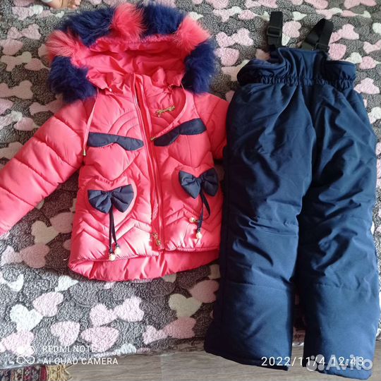 Зимний костюм для девочки 80