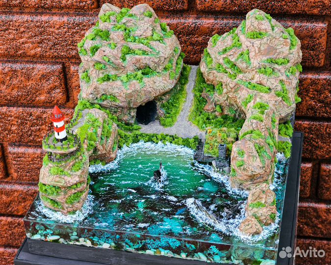 Диорама побережья из эпоксидной смолы