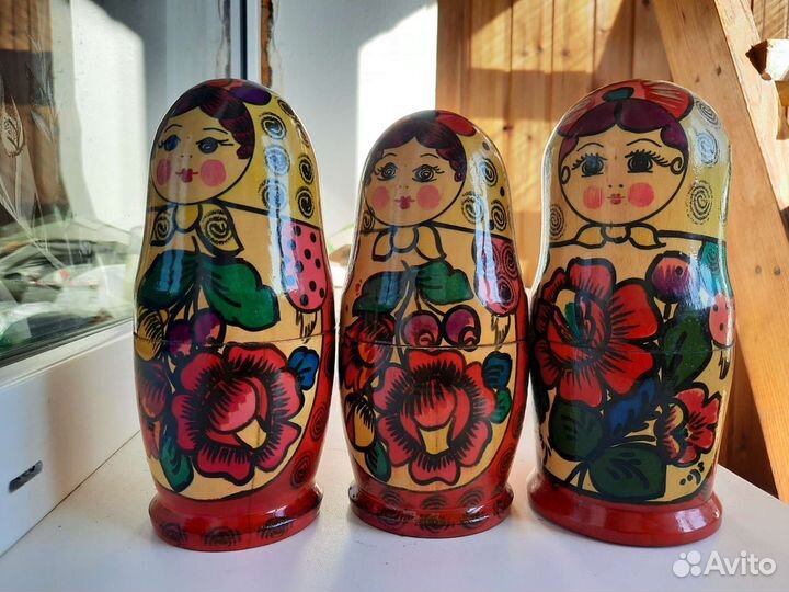 Матрешка СССР деревянная 1970 г