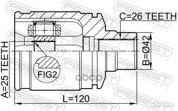 ШРУС внутренний правый 25x42x26 0511-gdrh Febest