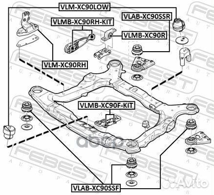 Сайлентблок подрамника volvo XC90 2003