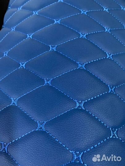 Экокожа синяя