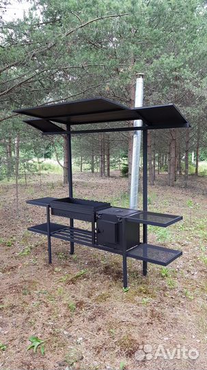 Мангал с печкой стационарный (доставка)