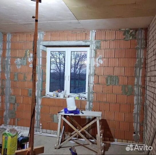 Шпаклевка стен под обои(покраску)