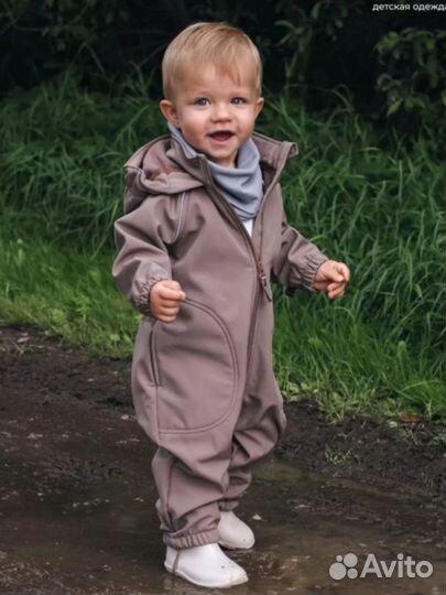 Новый softshell Zipkidz коричневый 86,92,98