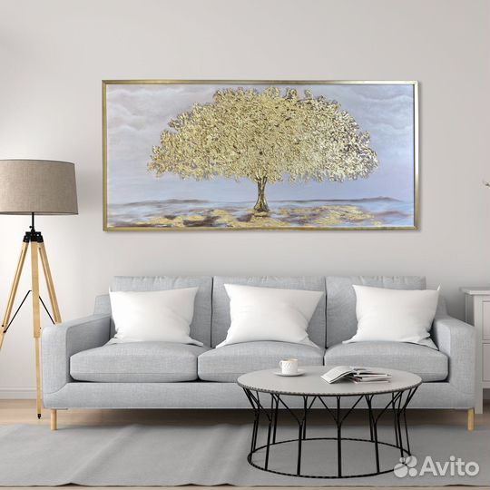 Картина на холсте золотое дерево