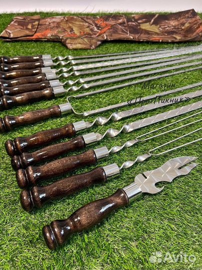 Набор шампуров в чехле, 13 предметов