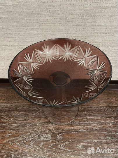 Ваза для фруктов цветной хрусталь