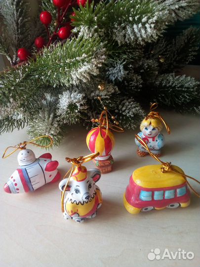 Елочные игрушки фарфор майолика