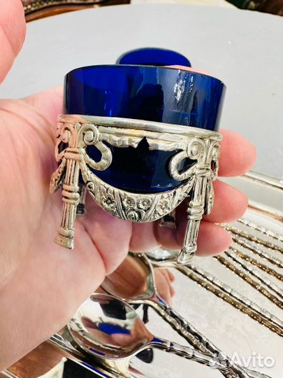 Антикварные солонки серебро 800пр